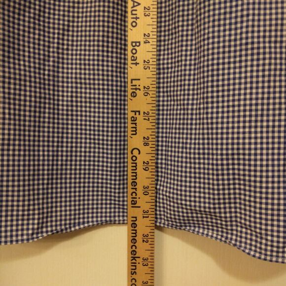 Ralph Lauren dress shirt mens M Medium 15.5 34-35 blue checker plaid button - Picture 5 of 8